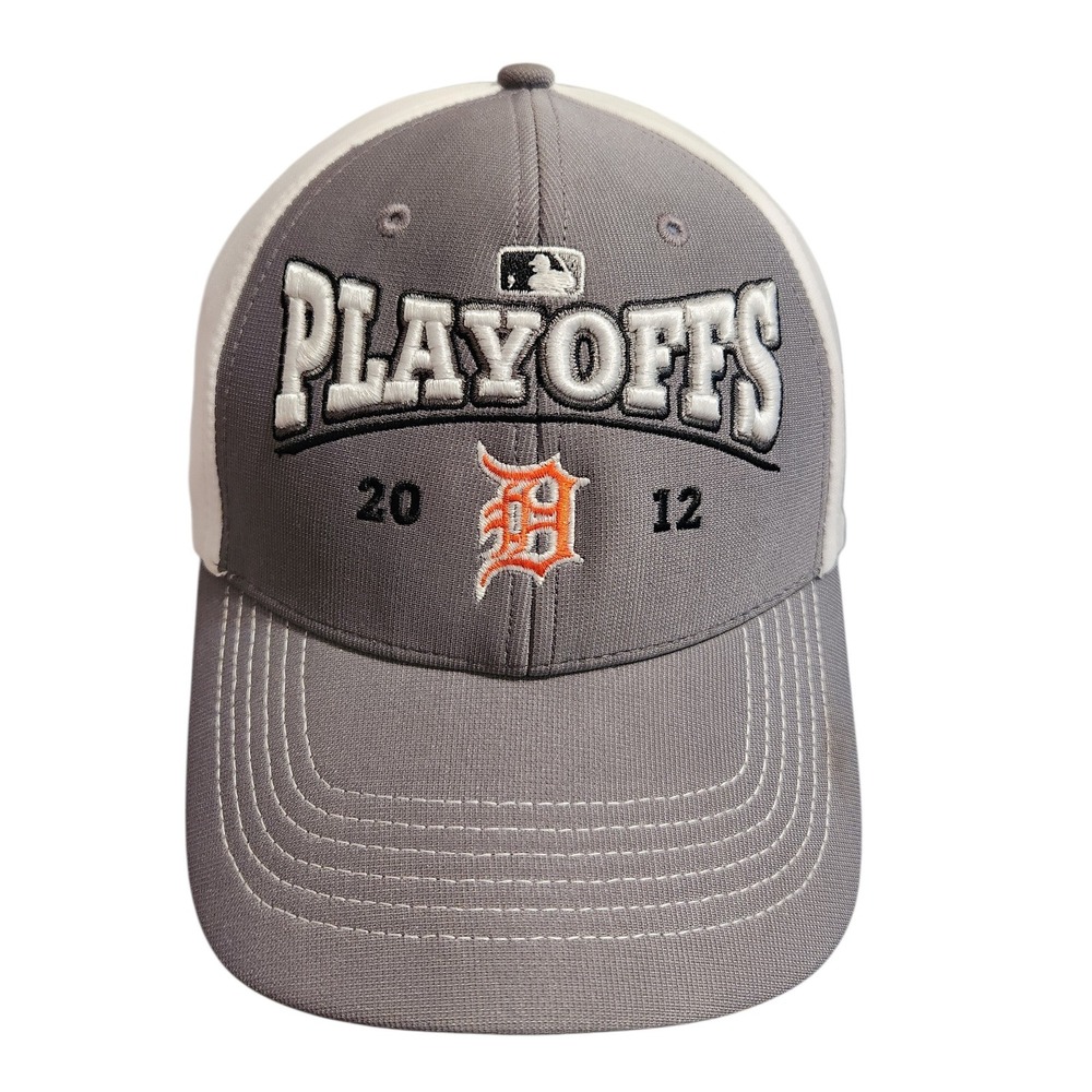47 Brand Detroit Tigers 2012 MLB Playoffs Trucker Hat Gray White Mesh Adjustable
